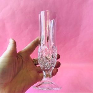 Vintage crystal vase on stand
